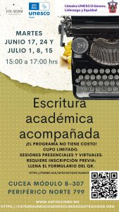 Invitacion a sesiones de escritura acompañada
