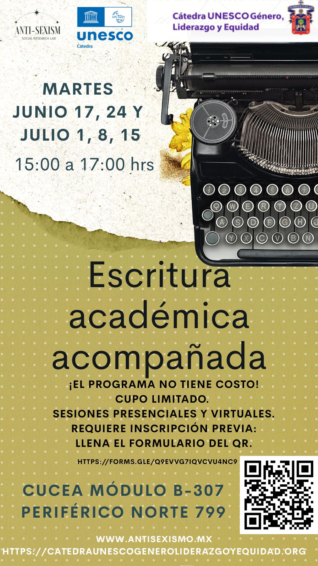 Invitacion a sesiones de escritura acompañada
